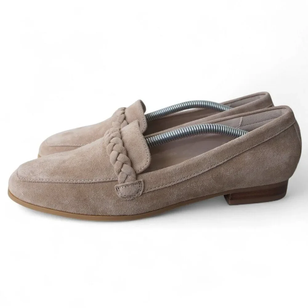 Joie Braided Suede Slip-on Loafers Beige‎ Women's 8M